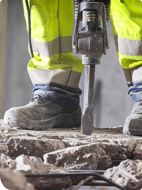 Préparation de surface pour démolition de plancher de béton